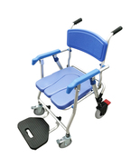 Aluminum Toilet Chair Shower Chair Wheelchair with Removable Bed Pan wit... - $179.00