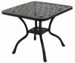 Outdoor end table 21 small square cast aluminum patio furniture side bal... - £165.04 GBP