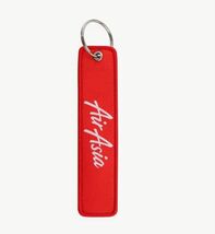 AirAsia Luggage Tag ☆ Red Embroidered Airline Bag Travel Tag Keychain! C... - $5.93