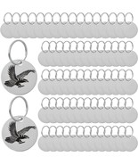 100 Pack Round Stainless Steel Blank Tags with Hole Metal Stamping Blank... - $59.51 CAD