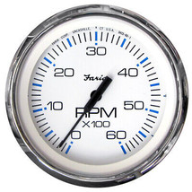 Faria Chesapeake White SS 4&quot; Tachometer - 6000 RPM (Gas) (Inboard &amp; I/O) - £92.39 GBP