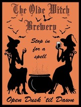 The Olde Witch Brewery Stop in for a Spell Halloween Metal Sign - £20.84 GBP