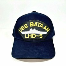 US Navy USS Bataan LHD-5 Embroidered Patch Hat Baseball Cap Blue 100% Acrylic - £9.61 GBP