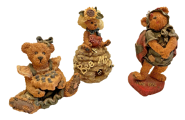 Figurines 3 Boyds Bears &amp; Friends Bearstone Collection Valentines Day Hearts - £21.95 GBP