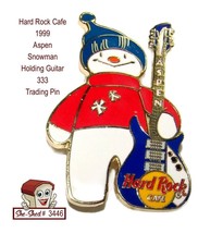 Hard Rock Cafe 1999 Aspen Snowman Holding Guitar 333 Trading Pin - $14.95