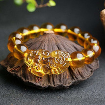 Chinese Charm Feng Shui Pi Yao Bracelet, 12Mm Beaded Jewelry, Cultural K... - $39.00