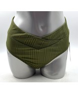 Salt Cove Swimsuit Bikini Bottoms High Waist Size Medium Olive Green Rib... - $23.76