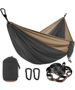 Parachute Hammock w/ Straps Black Carabiner Camping Travel Double Person... - $50.04 CAD