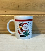 Christmas Holiday Santa Toy Bag Vintage 8 oz Coffee Mug - £18.22 GBP