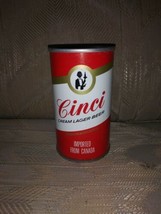 Cinci Cream Lager Beer 11-1/2 Oz Can Imported From Canada Vintage VTG 34... - £11.68 GBP