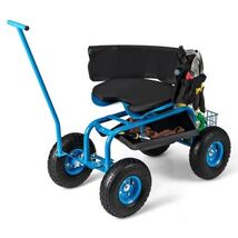 Costway Rolling Garden Cart with Height Adjustable Swivel Seat and Stora... - $194.89