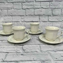 Mikasa French Countryside Cup and Saucer Set of 4 White F9000 - £39.52 GBP
