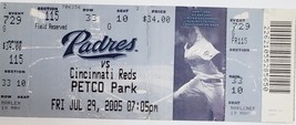 San Diego PADRES vs Cincinnati REDS Petco Park Jul 29 2005 Ticket Stub - £3.87 GBP