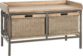 Noah Storage Bench From The Safavieh American Homes Collection, In Antique - £142.25 GBP