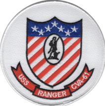 4.5&quot; Navy Uss Ranger CVA-61 Embroidered Patch - £22.90 GBP