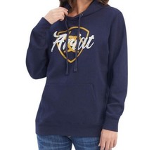 Ariat Real Shield Logo Hoodie Hooded Sweatshirt Navy Blue and Gold Women&#39;s - $369.57 MXN