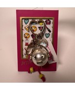 Betsey Johnson Gold Tone Heartshaped Keyring Robot Pearl Headphones Keyc... - $45.75 CAD
