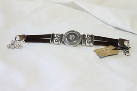 Magnolia &amp; Vine Original Bracelet (New) SUNBURST-DBL Leather Blk 7&quot;-8.5&quot; (S0551) - £34.64 GBP