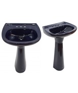 Mexican Talavera Pedestal Sink Handcrafted Ceramic - Cobalt Blue Solid - - €516,02 EUR