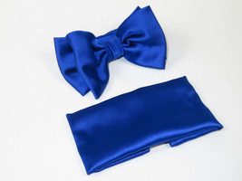 Men's Satin Silky Bow Tie Hankie by J.Valintin Collection #Bow Royal Blue image 2