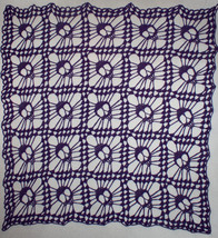 Hand Crochet Skull Afghan| Table Topper| Shawl ~ Purple Sparkle - £154.27 GBP