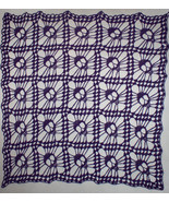 Hand Crochet Skull Afghan| Table Topper| Shawl ~ Purple Sparkle - £154.75 GBP