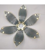Vintage Smoke Glass Gold Frame Lotus Lamp Shade 6&quot; Replacement Regency H... - $1,335.80 MXN