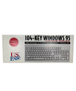 Vintage US Logic 104 Key Windows 95 Compatible Keyboard PS/2 w AT Adapte... - $89.99