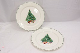 Arcopal Christmas Tree Chop Plates Platters 12&quot; Set of 2 Xmas - $25.47