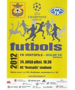 Football Soccer Program UEFA Champions League FK Ventspils Bespalov Mold... - £9.54 GBP