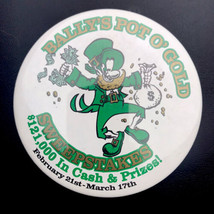 Ballys Pot Of Gold St Patrick’s Day Pin Button Pinback Leprechaun Irish - $9.89