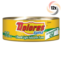 12x Cans Dolores Chunk Light Yellowfin Tuna In Vegatable Oil | 5oz | Eas... - £36.40 GBP
