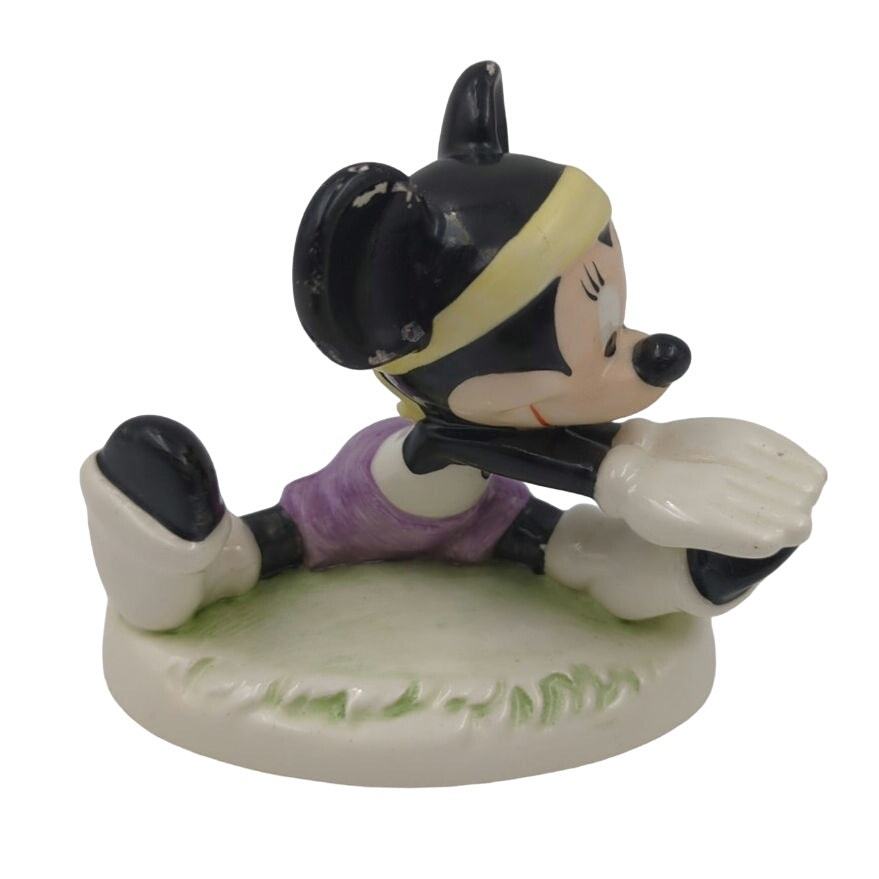 VTG Goebel W Germany Ceramic Disney Minnie Mouse Stretching Exercise 3” 1984 - $19.79