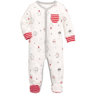 First Impressions Baby Boys Cotton Penguin Footed Coverall - $13.86