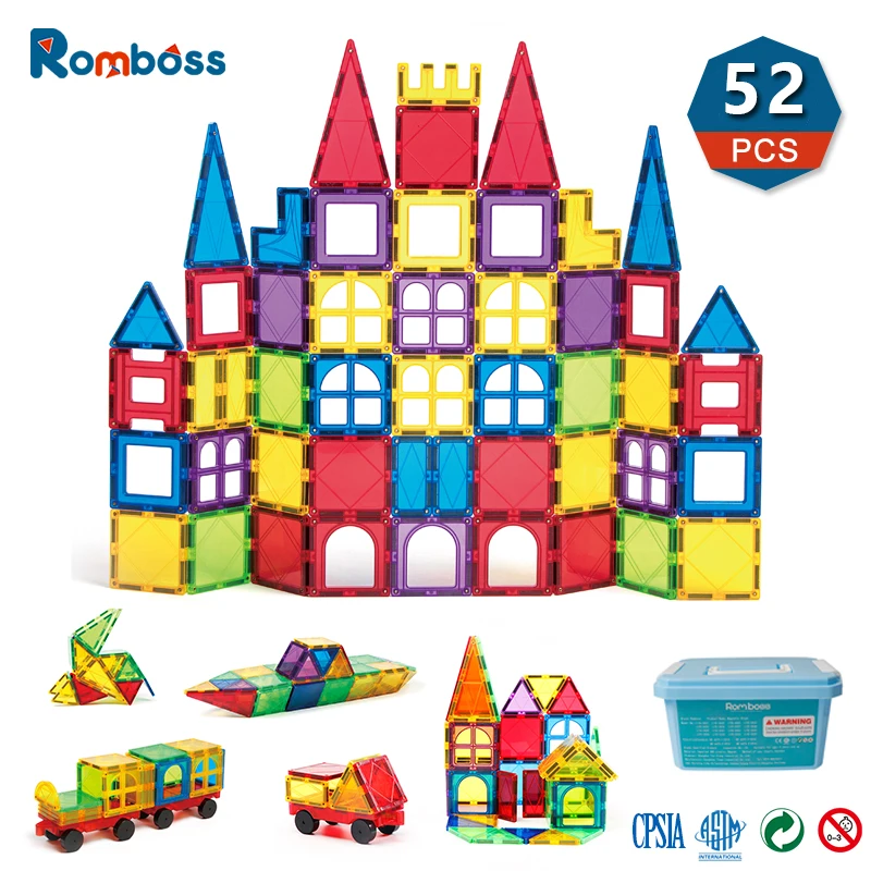 Romboss 52PCS 7.5cm Magnetic Construction Building Blocks Sets Montessori - £49.31 GBP+