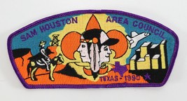 Vintage 1990 Sam Houston Texas Purple SHAC Boy Scout BSA CSP Shoulder Patch - £9.26 GBP