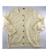 J. Jill Cardigan Sweater Women Medium Pale Yellow Stretchy Button Cottag... - $19.66 CAD