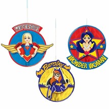 DC Super Hero Girls Honeycomb Hanging Birthday Party Decorations Set of 3 New - £7.01 GBP