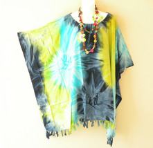 KB83 Batik Tie DyePlus Caftan Kaftan Tunic Poncho Blouse Top - 2X, 3X, 4X &amp; 5X - £19.52 GBP