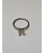 Vintage 1970s Cubic Zirconia Silver Tone Band Size 7 Ring - $14.99