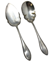 Vintage Extra Coin Silver Plated Beaded Edge Serving Set of 2 - $14.24