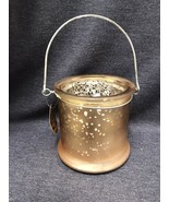 Metallic Glass &quot;Basket&quot;w/ Metal Handle 5” Tall 5” diameter NWT - £3.70 GBP