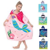 Soft Microfiber Swim Cover-Ups For 3 To 10 Years Old Kids Hooded Bath Be... - £29.89 GBP