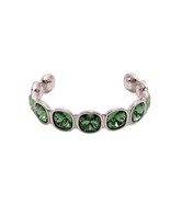 Rebecca Bangle With Square Green Swarovski Crystals in Stainless Steel - £255.63 GBP