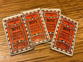 VTG (4 ) Antique Packages BOYE Embroidery Gold Eye Sewing Machine Needles 9 - £23.26 GBP