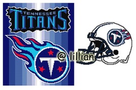Nfl ~ Tennessee Titans Helmet Set Cross Stitch Pattern P D F - £6.25 GBP
