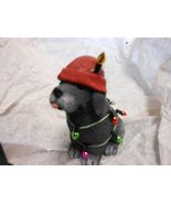 Crossroads &quot;Black Dog Wearing Santa Hat &amp; Christma Lights&quot; Figurine 3 1/... - $182.94 MXN
