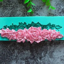 Rose Flower Garland Form Silicone Mold Fondant Cake Chocolate Mould Cand... - $13.85
