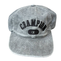 Champion Logo Twill Stretch Back Hat Cap Vintage 90s - £15.56 GBP