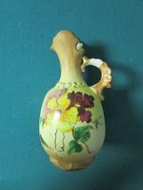 Austrian Compatible with Antique Ewer Floral Ceramic 6 1/2&quot; - £49.92 GBP